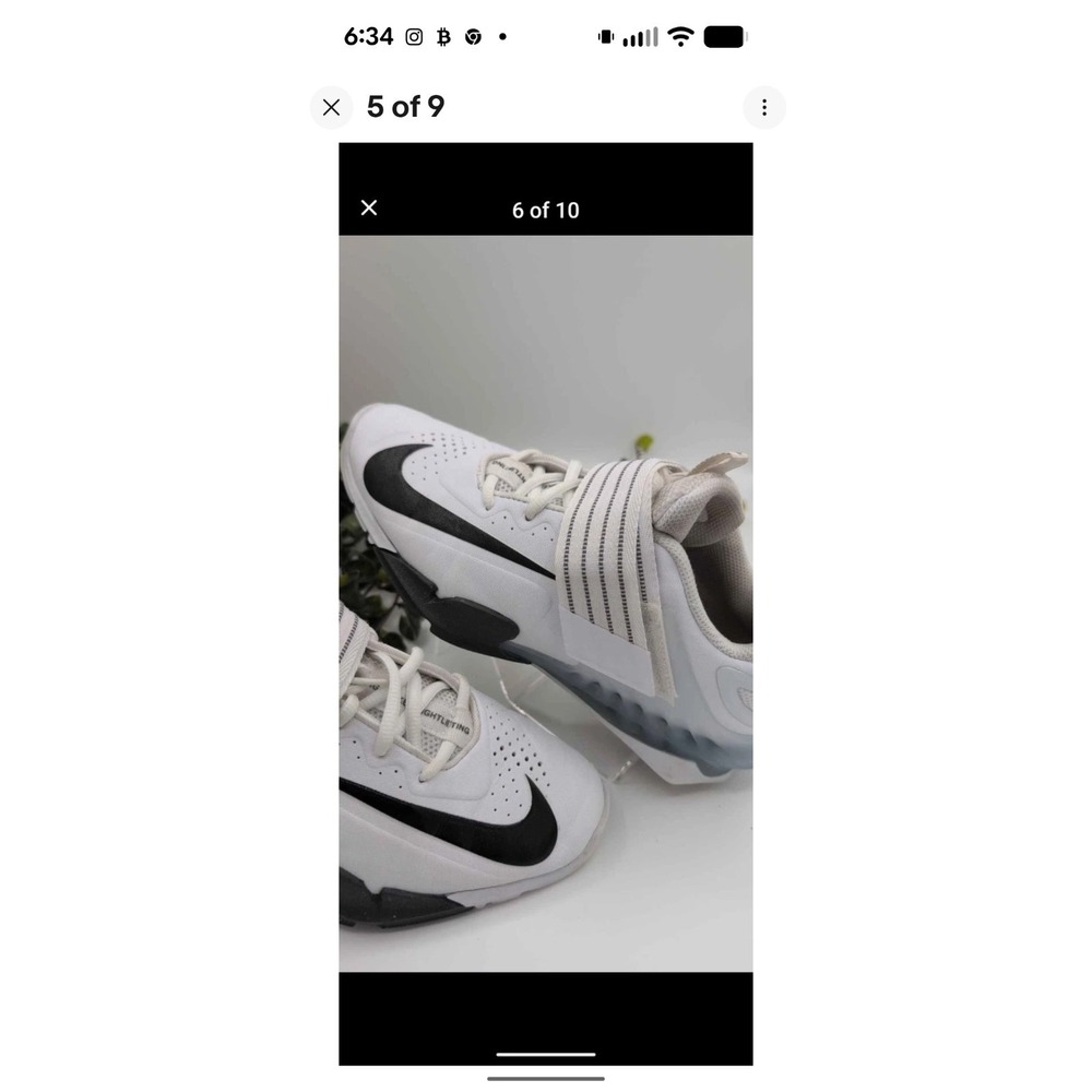 Nike Air White & Black Sneakers – Lightweight Training Shoes CV5708-100 Men 6.5